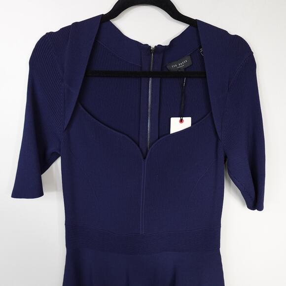 Ted Baker London Milly Sweetheart Sweater Dress Navy New Size 4 US 10 - Picture 5 of 10